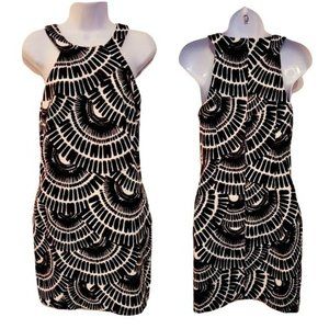 Trina Turk tribal print sleeveless dress in black and white Size 2